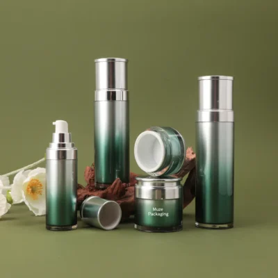 Gradient Green Luxury Acrylic Skincare Packaging Set (Bottles & Jars)