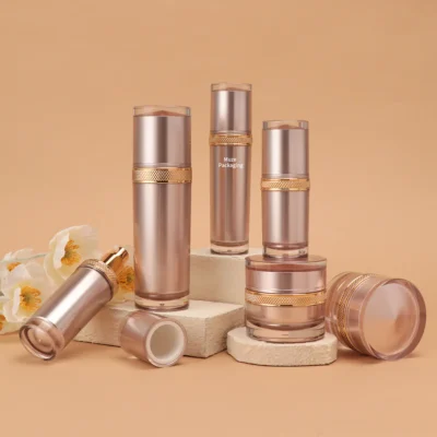 Luxury Rose Gold Acrylic Skincare Packaging Set (Bottles & Jars)